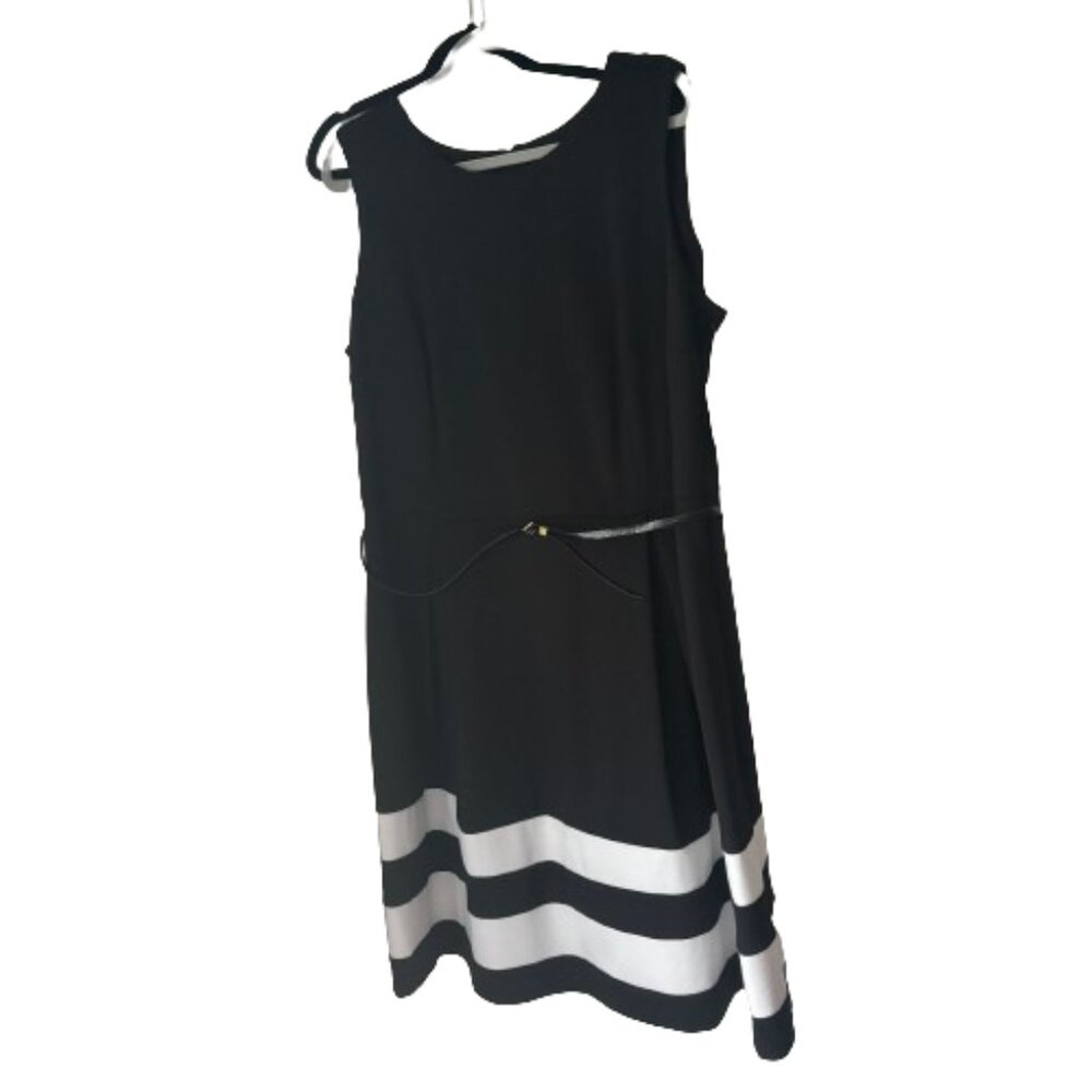 Dia &  Co Taylor Woman Fit & Flare Sleeveless Belted Dress Plus Size 20W NWT